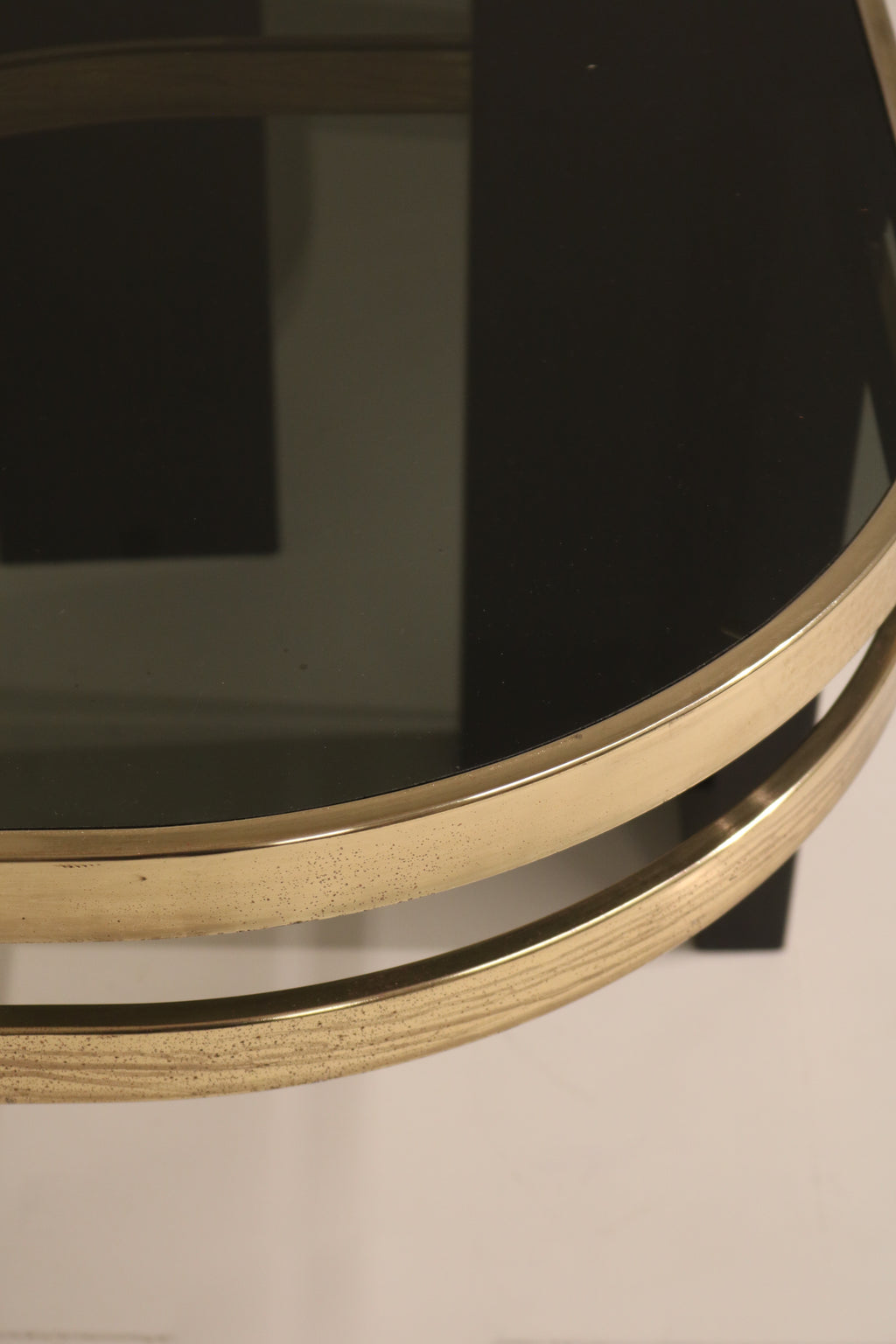 Vintage Postmodern Glass Side Tables Set