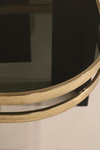 Vintage Postmodern Glass Side Tables Set