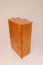 Vintage Oak Wood Highboy 5 Drawers Dresser