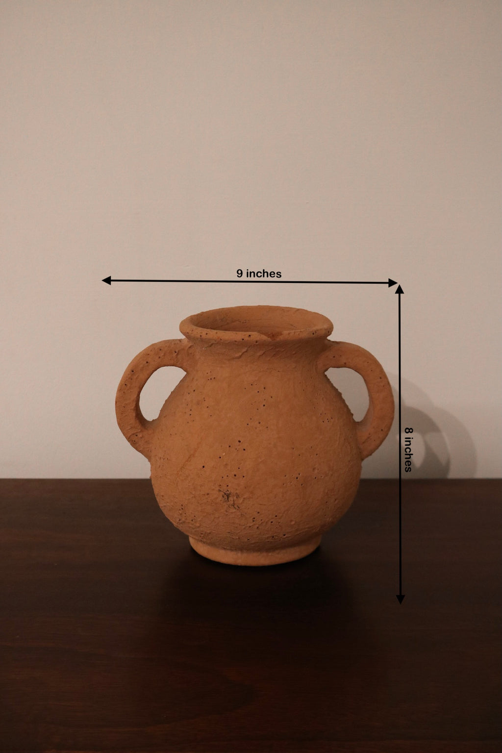 Small Decorative Terracotta Vase With Handles