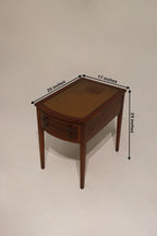 Antique Georgian Mahogany Leather Top Nightstands Side Tables