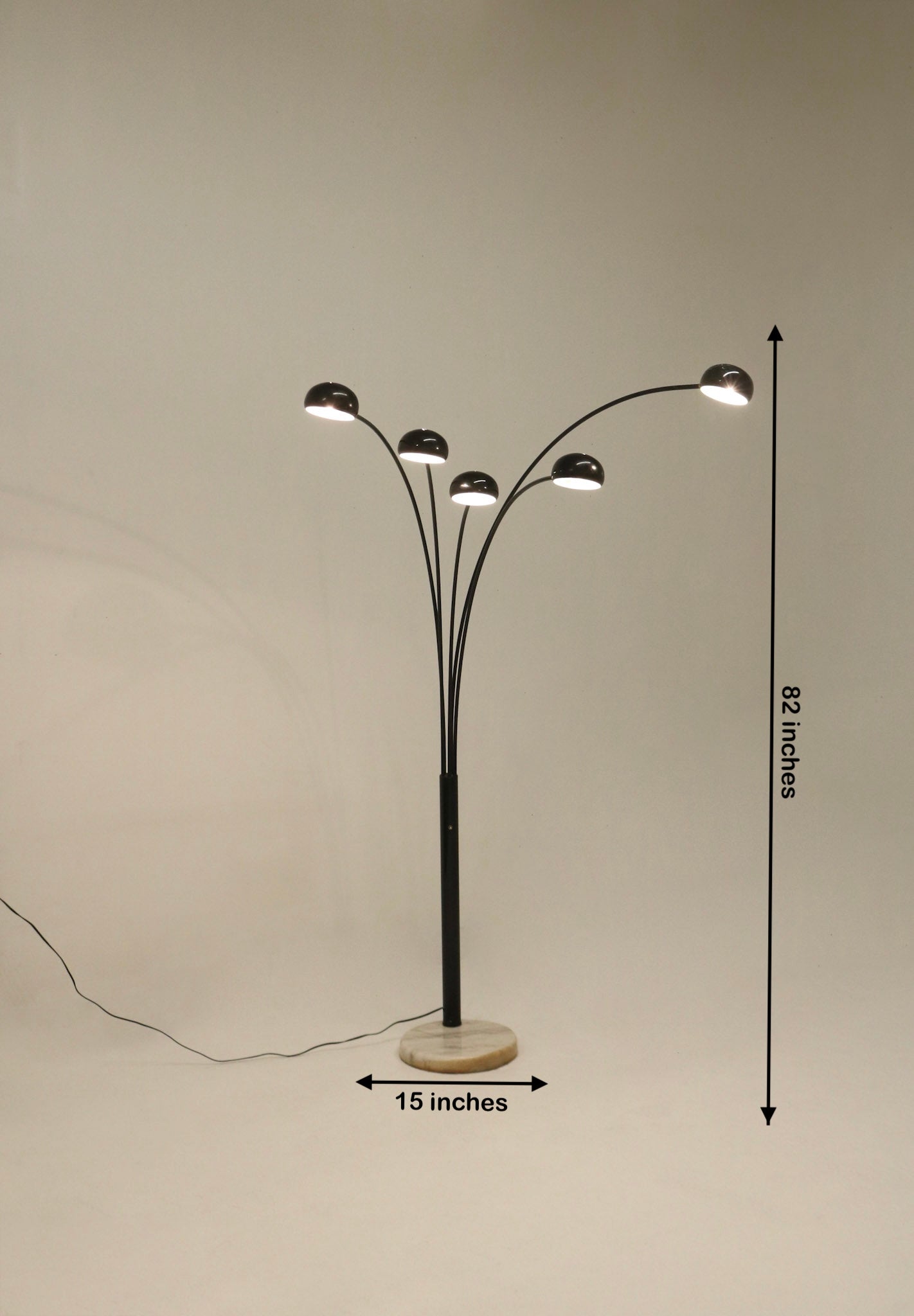 Vintage Marble Steel Metal Arch Floor Lamp