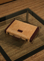 Vintage Travel Backgammon Leather Board Carrying Case