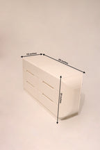 Vintage Postmodern Lacquered Wood White 6 Drawers Dresser