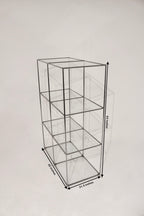 Vintage Circa 1980 Cube Glass Steel Bookcase