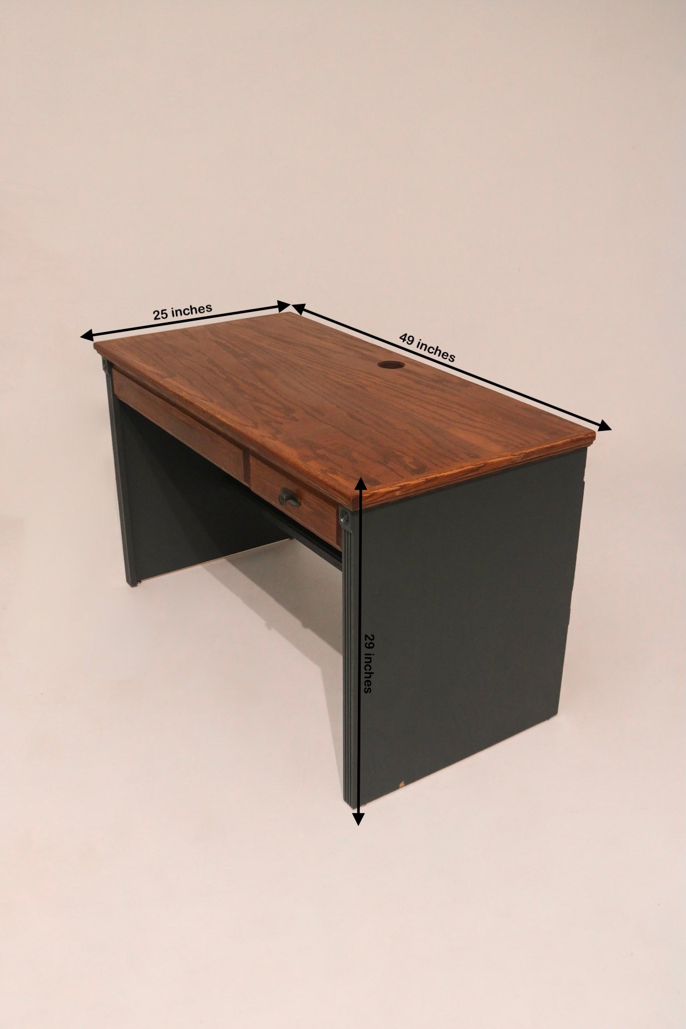 Rustic Vintage Wooden Table Desk With Drawers