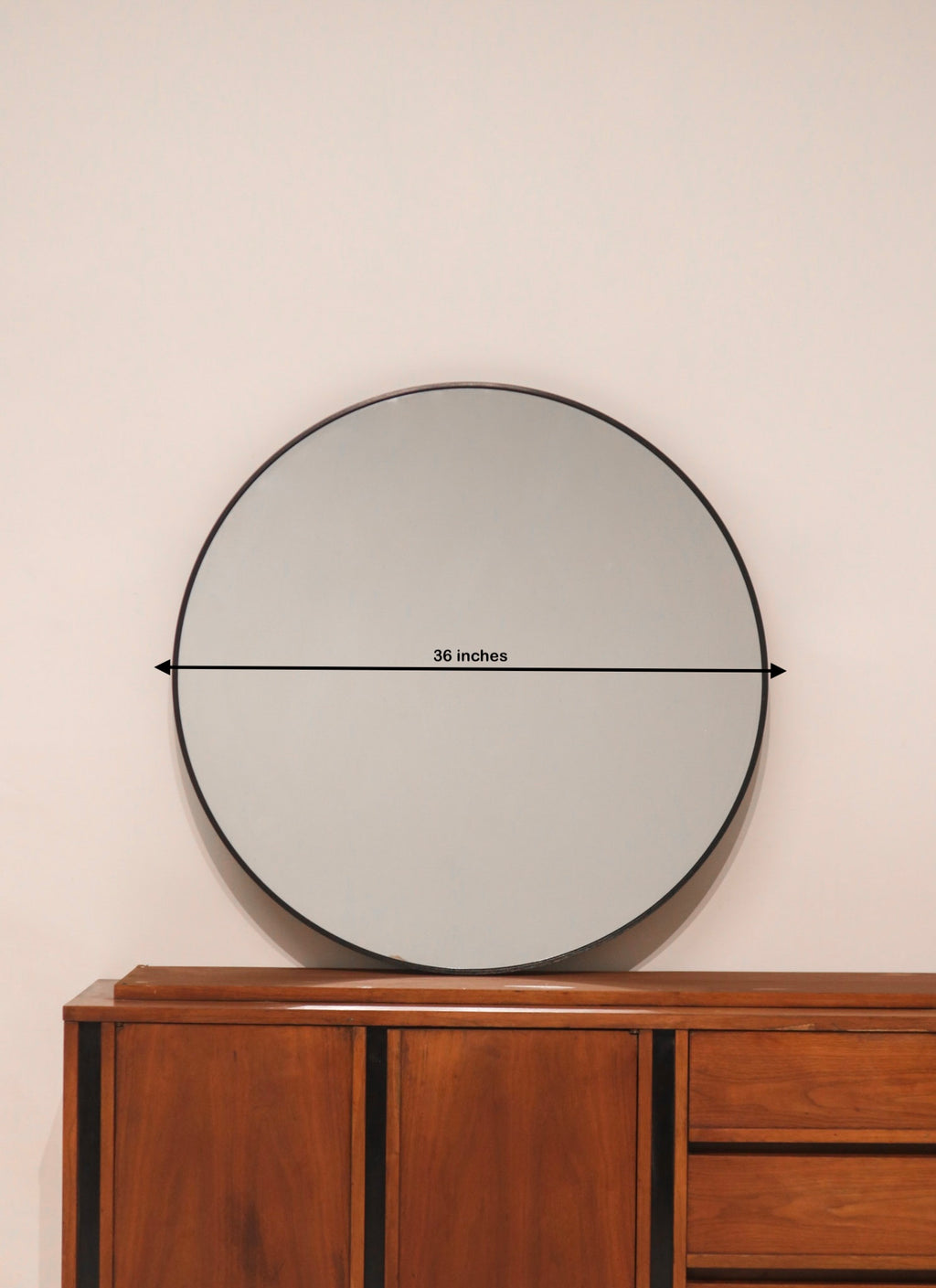 Round Black Wall Mirror Metal Frame