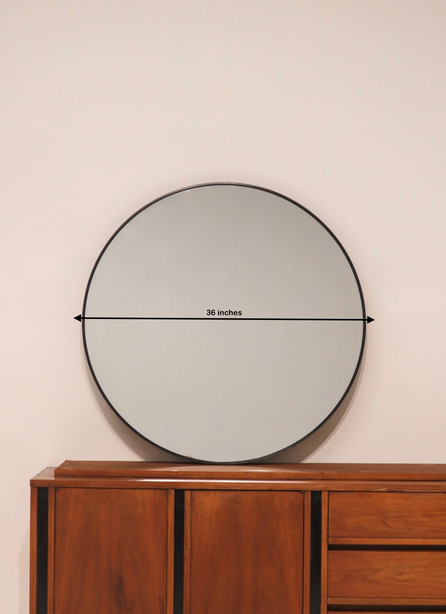 Round Black Wall Mirror Metal Frame
