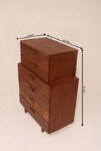Vintage Mcm Solid Walnut Wood Highboy Dresser Chest Of Drawers