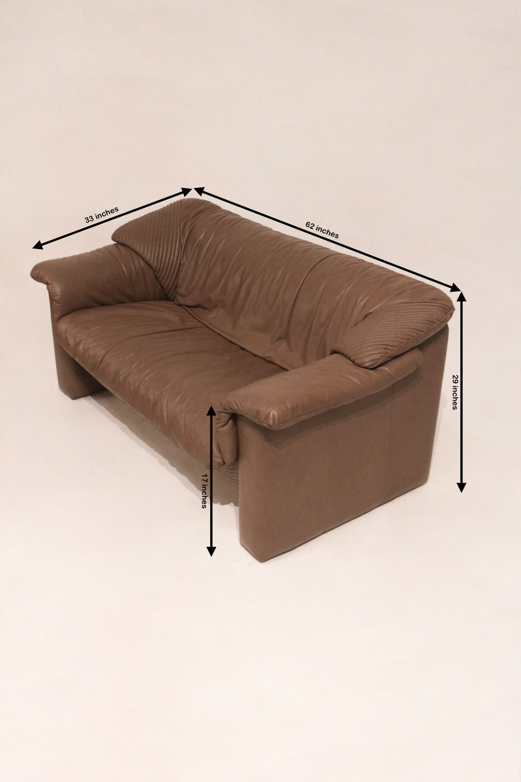 Vintage Leather Loveseat Sofa Couch