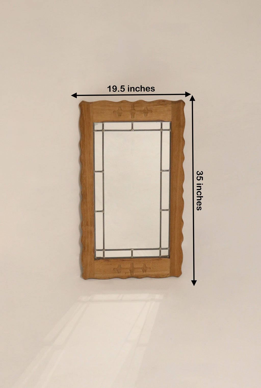 Vintage Danish Oak Wall Mirror Henning Kjaernulf