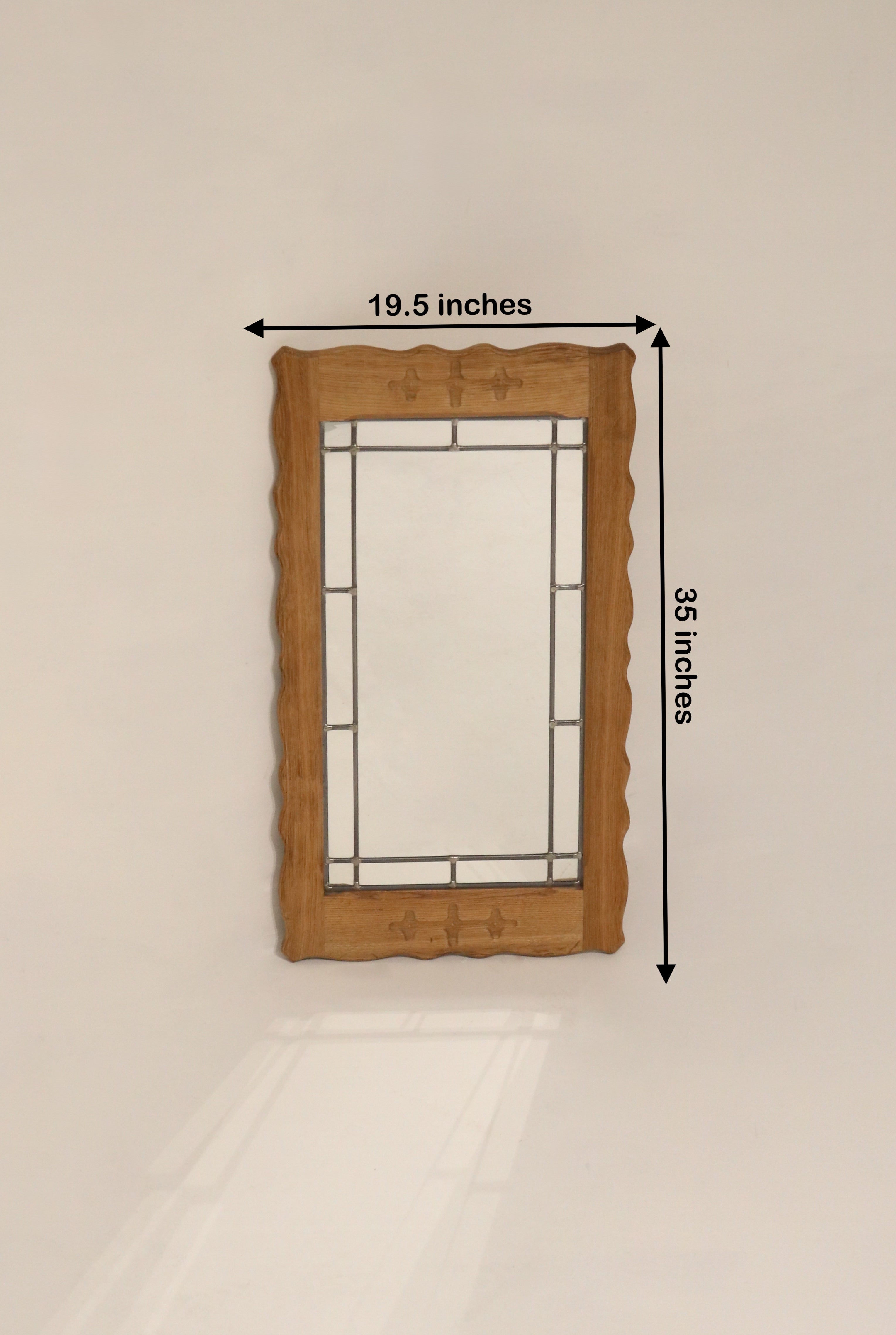 Vintage Danish Oak Wall Mirror Henning Kjaernulf