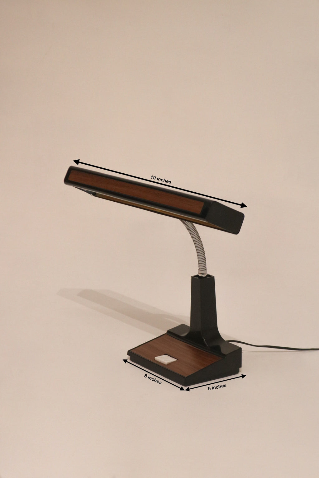 Vintage 80s Metal Laminated Desk Table Lamp