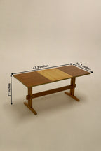 Vintage Authentic Hungarian Oak Wood Trestle Table Coffee Table