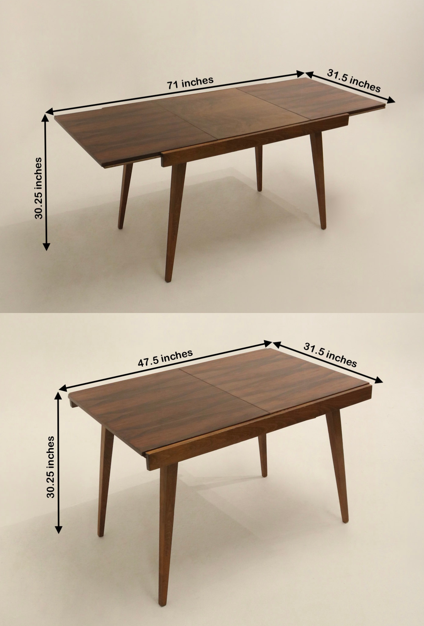 Original 20th Century Vintage Mahogany Walnut Folding Table Desk