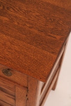 Angled top view showing cabinet corner construction and finish