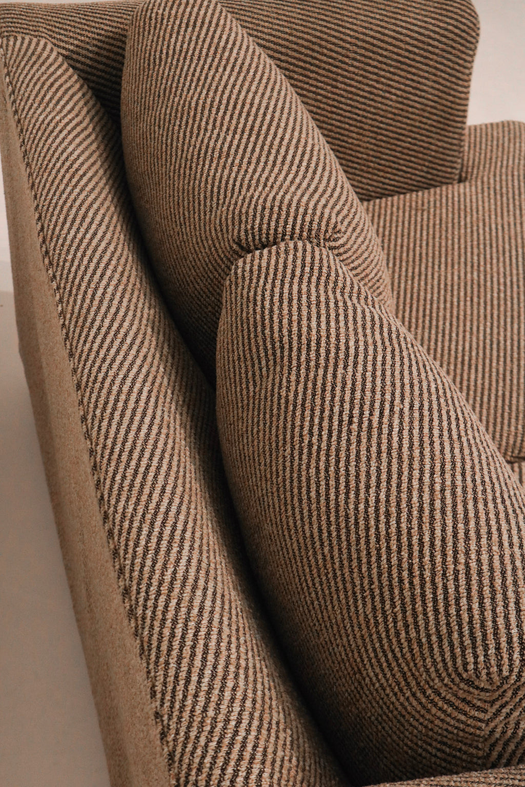 Angled top view showing the arrangement of seat and back cushions