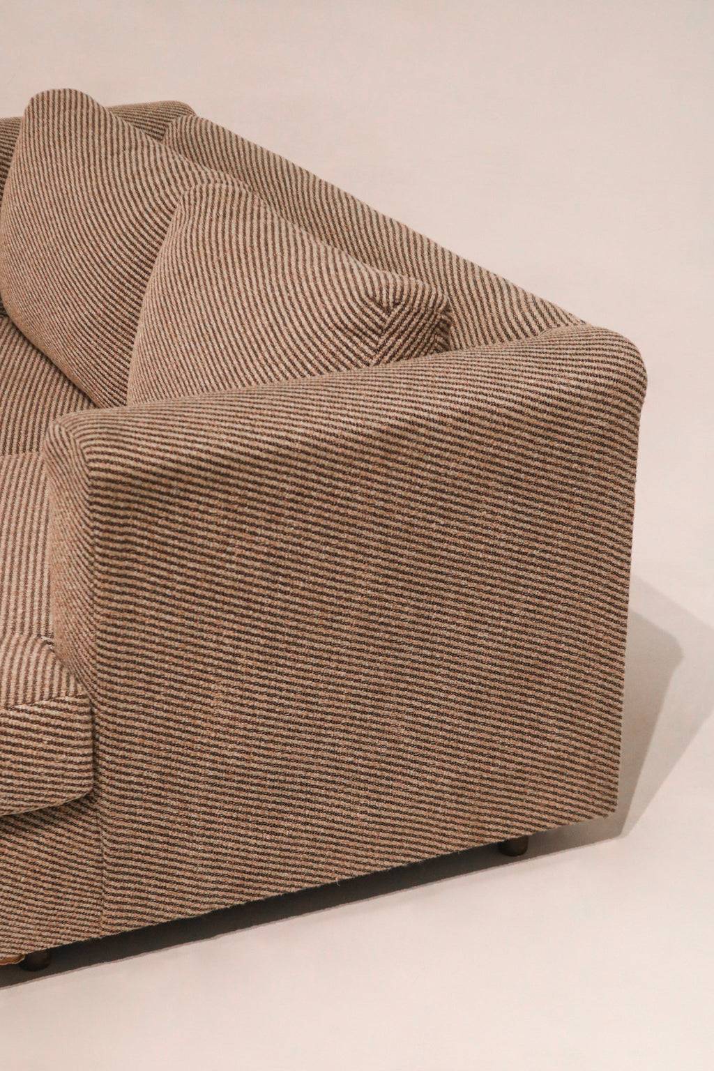 Detail of the back cushion fabric weave and plush appearance