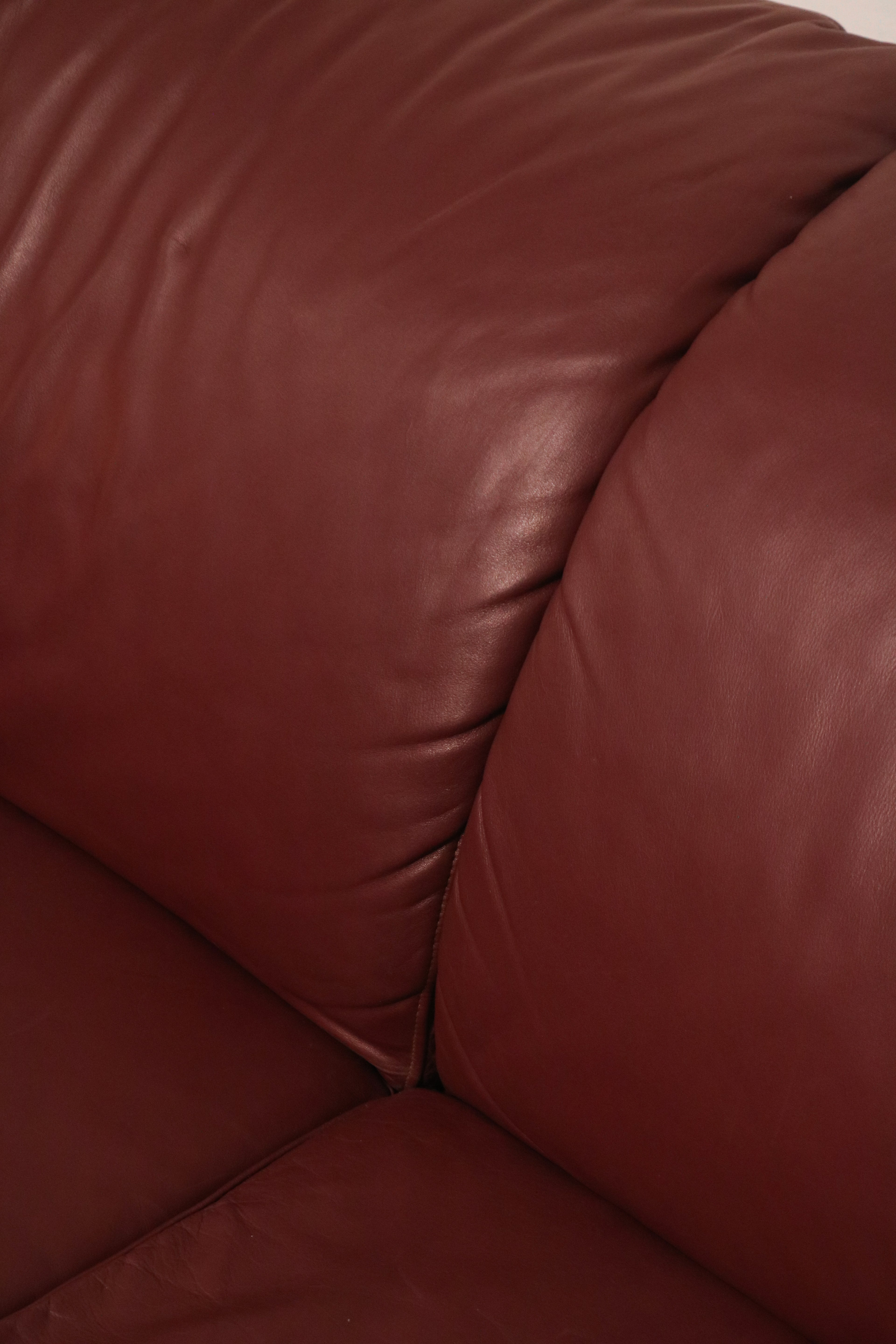 Detail of the plush back cushion design highlighting comfort