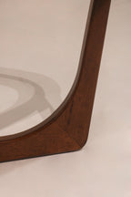 Close-up of the base center joint construction in solid wood