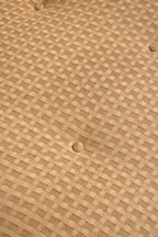 Extreme close-up of beige fabric weave pattern and texture quality