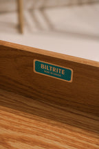 Biltrite Furniture Canada manufacturer label inside drawer verifying authenticity