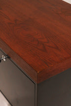 Bottom drawer open showing deep storage capacity and file rails