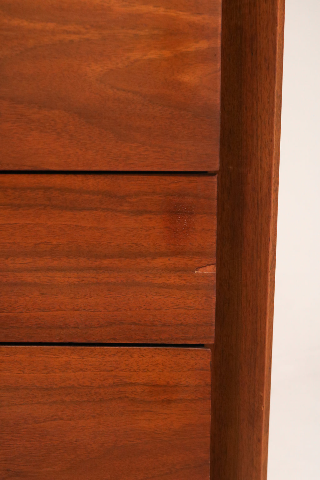 View of the bottom drawer open showing solid construction