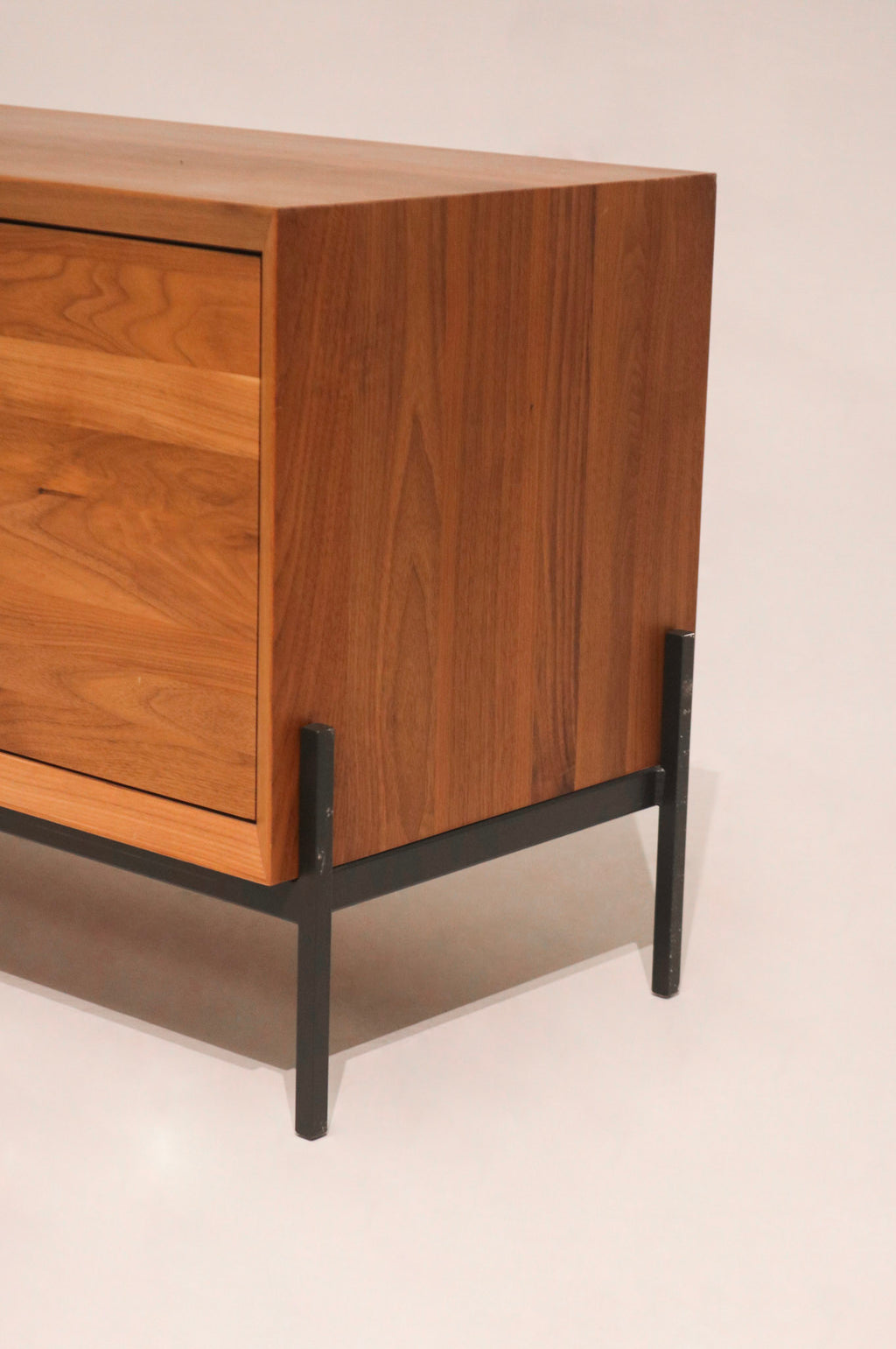 Interior view of the cabinet showing adjustable shelf and storage space