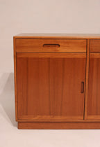 Interior view of cabinet storage space with adjustable shelf