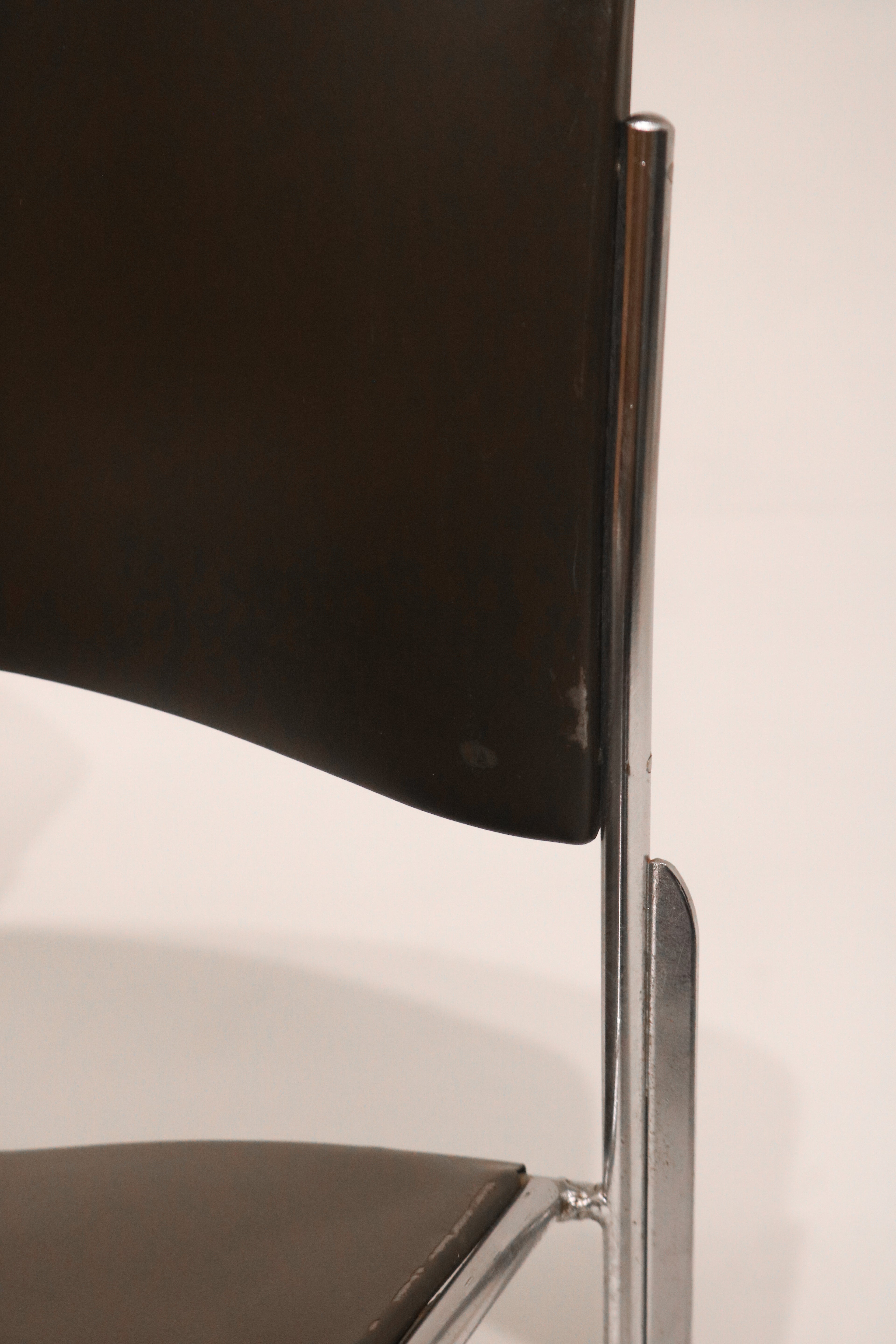 Detail showing chrome finish reflection quality and vintage patina