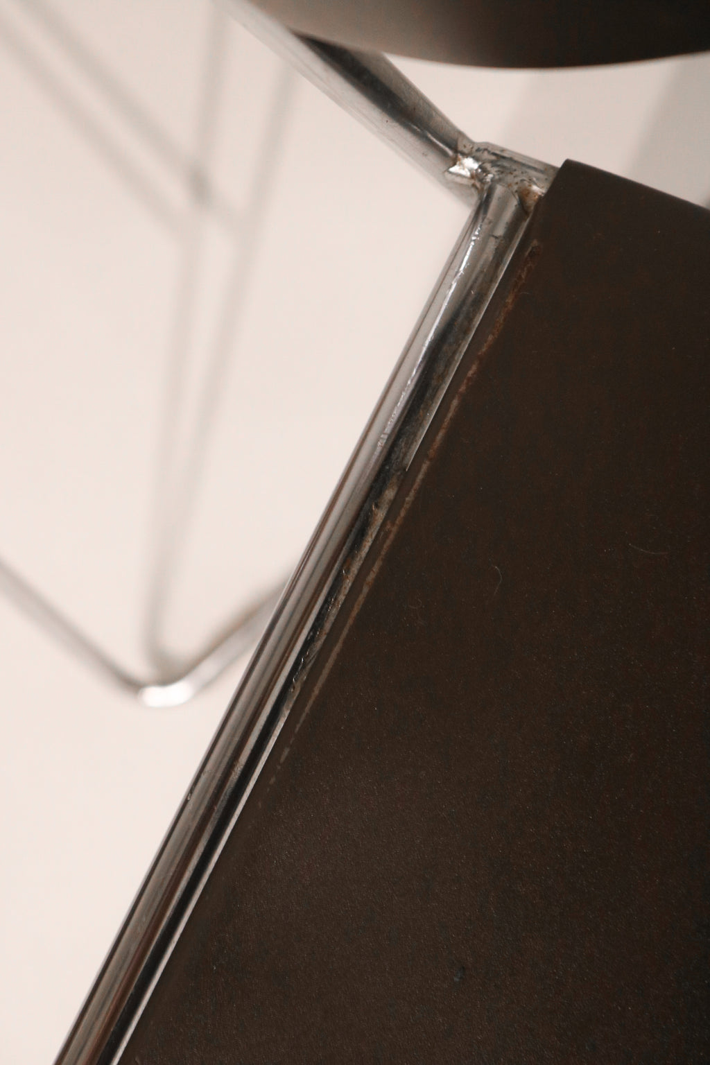 Detail of chrome frame welding joints and construction quality