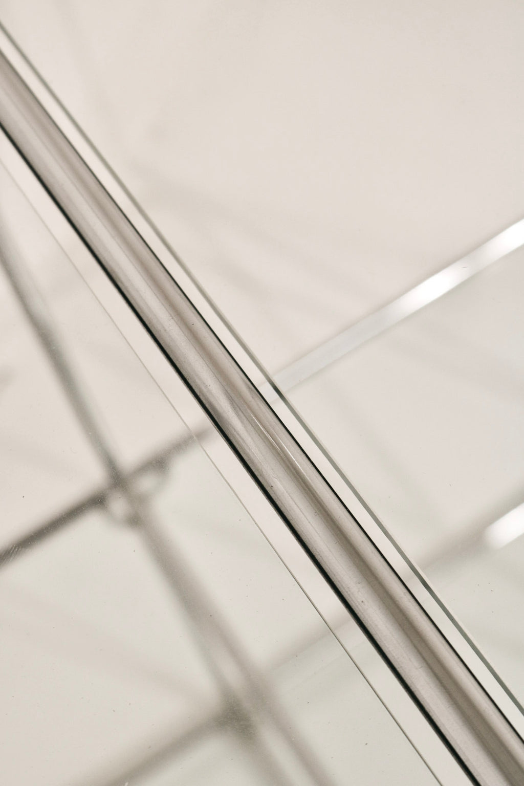 Detail of chrome steel tubing finish showing excellent condition and shine