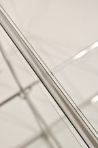 Detail of chrome steel tubing finish showing excellent condition and shine