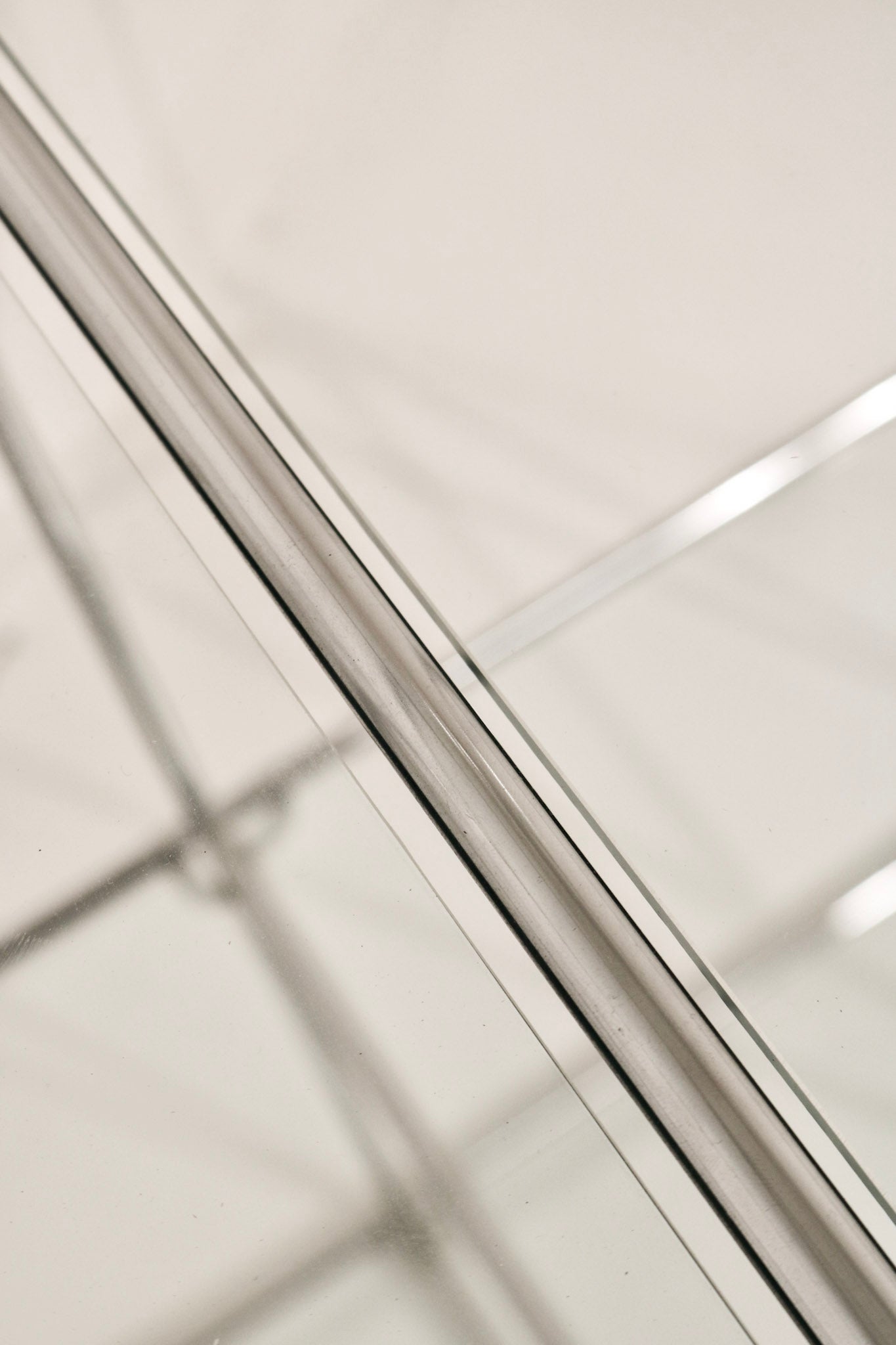 Detail of chrome steel tubing finish showing excellent condition and shine