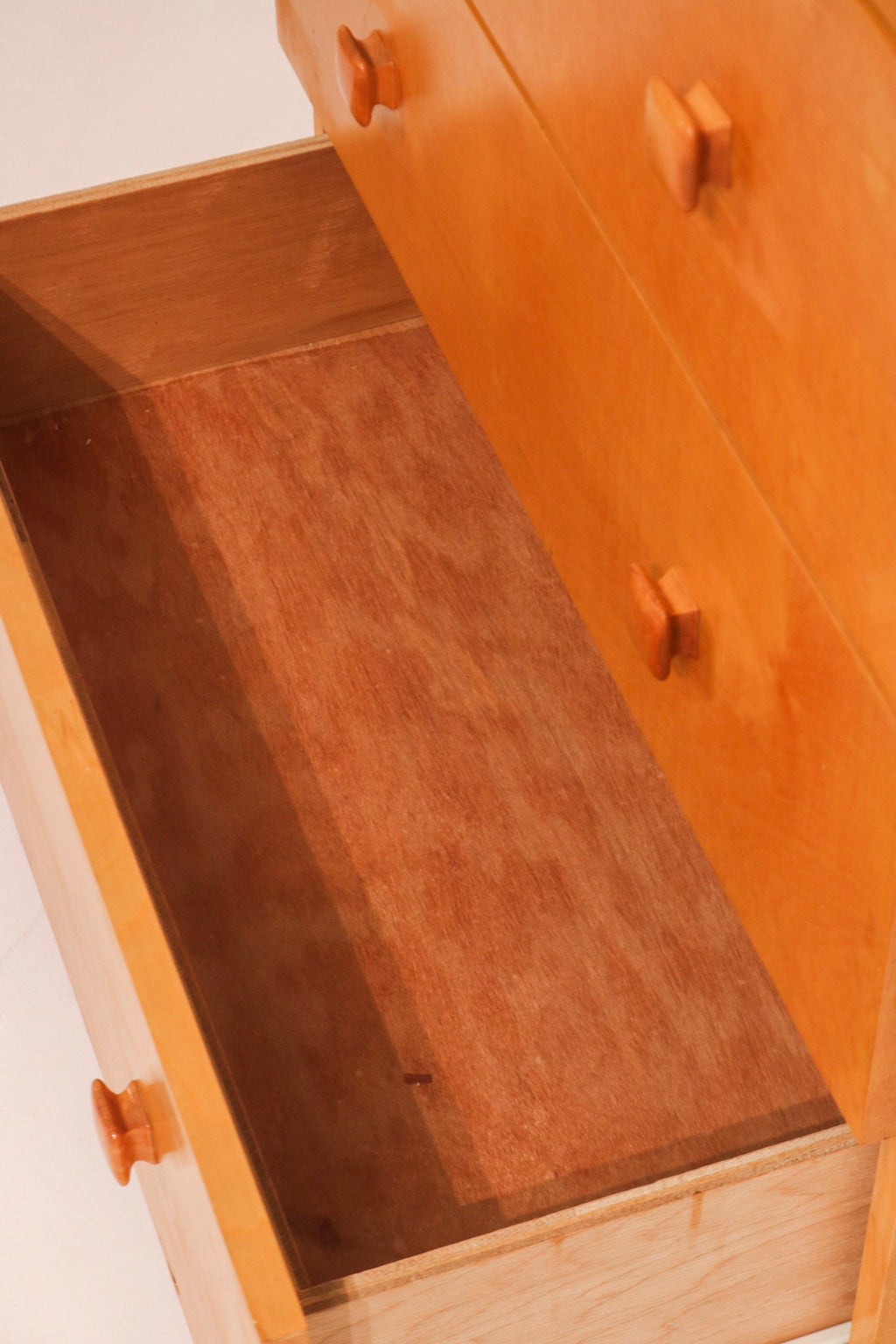 View inside drawer showing clean condition and storage space