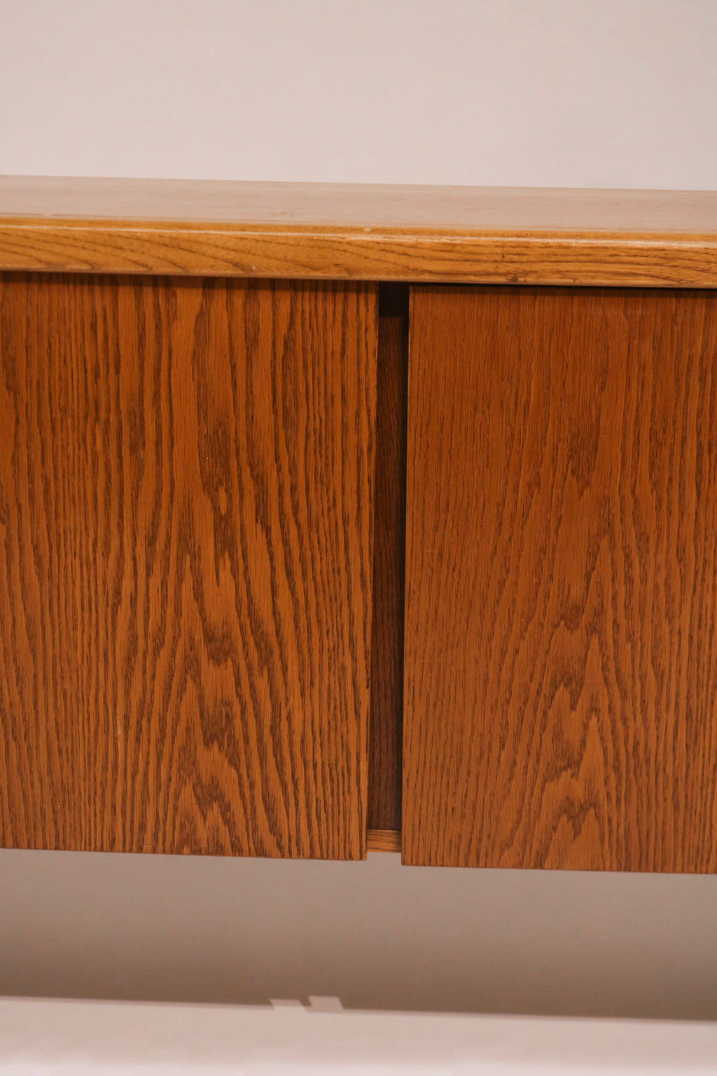 View of closed cabinet doors showing flush design and alignment