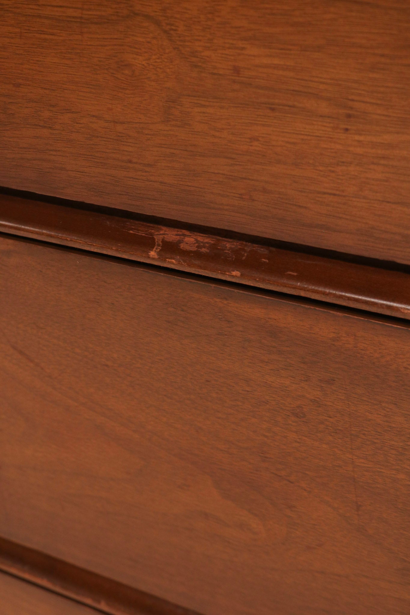 Front view of closed drawers showing alignment and design consistency