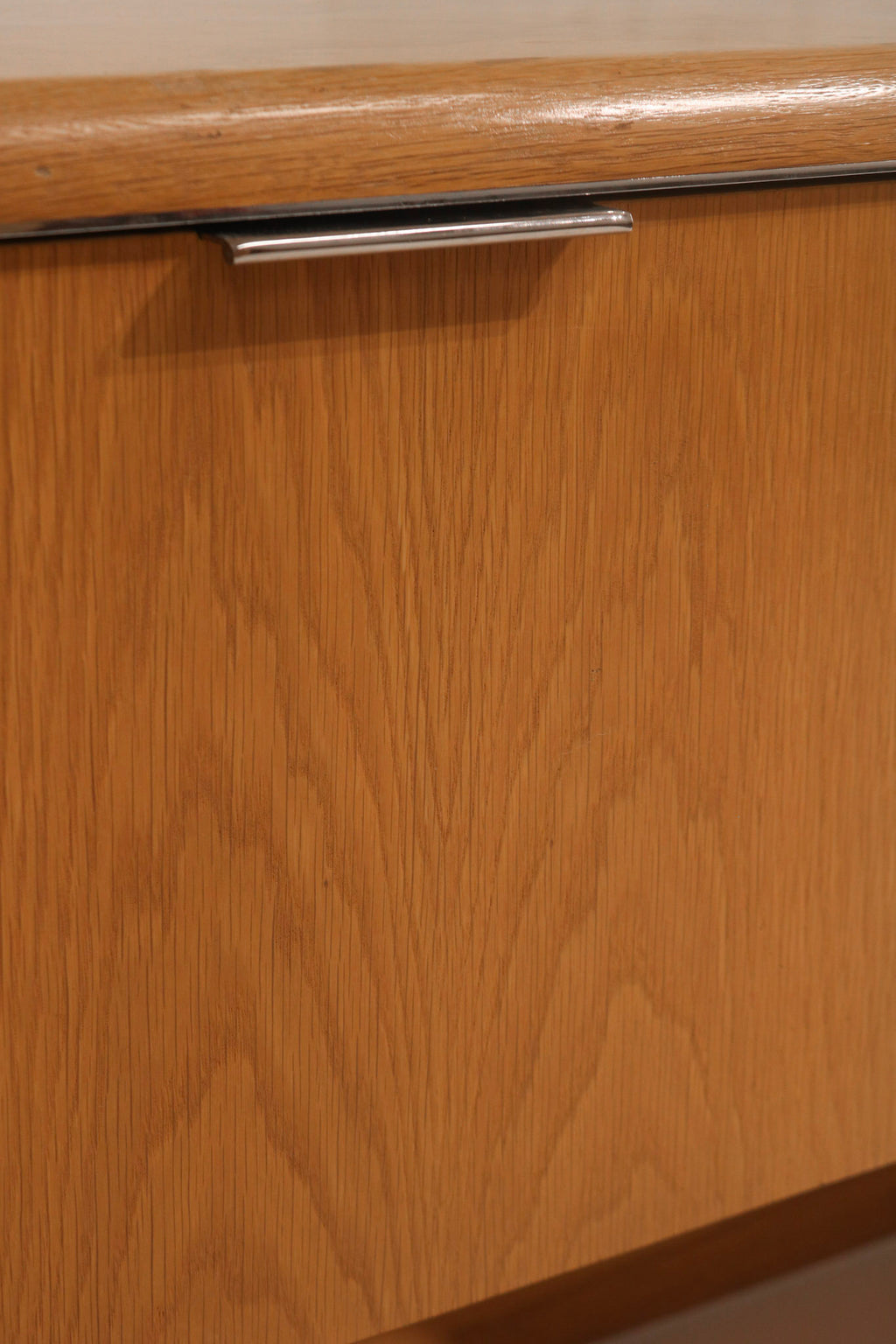 Cabinet interior view vintage credenza showing shelving and storage space