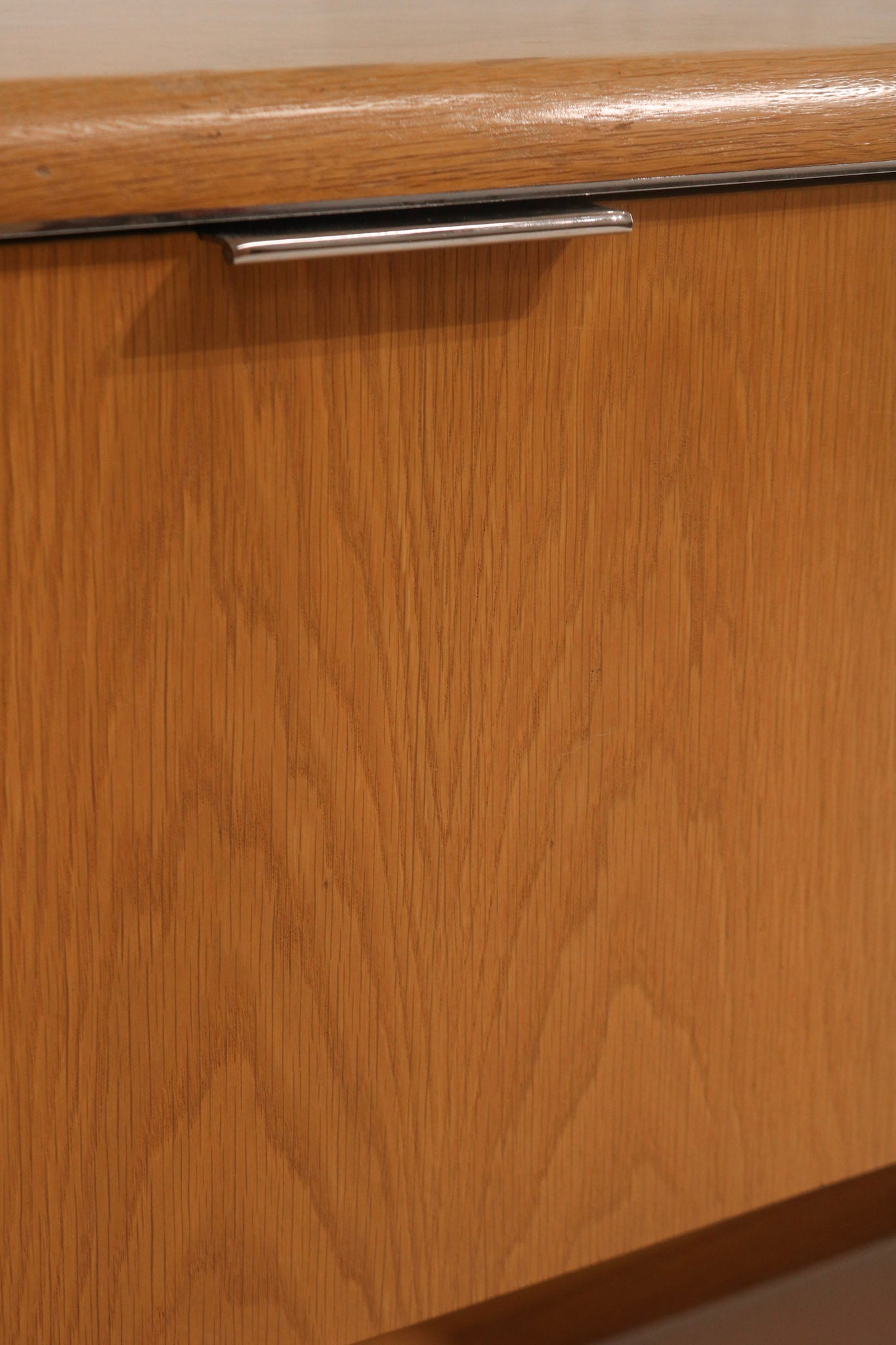 Cabinet interior view vintage credenza showing shelving and storage space