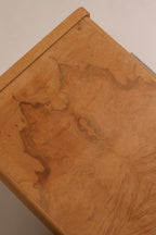 Overhead top view vintage credenza showing layout and surface with stains