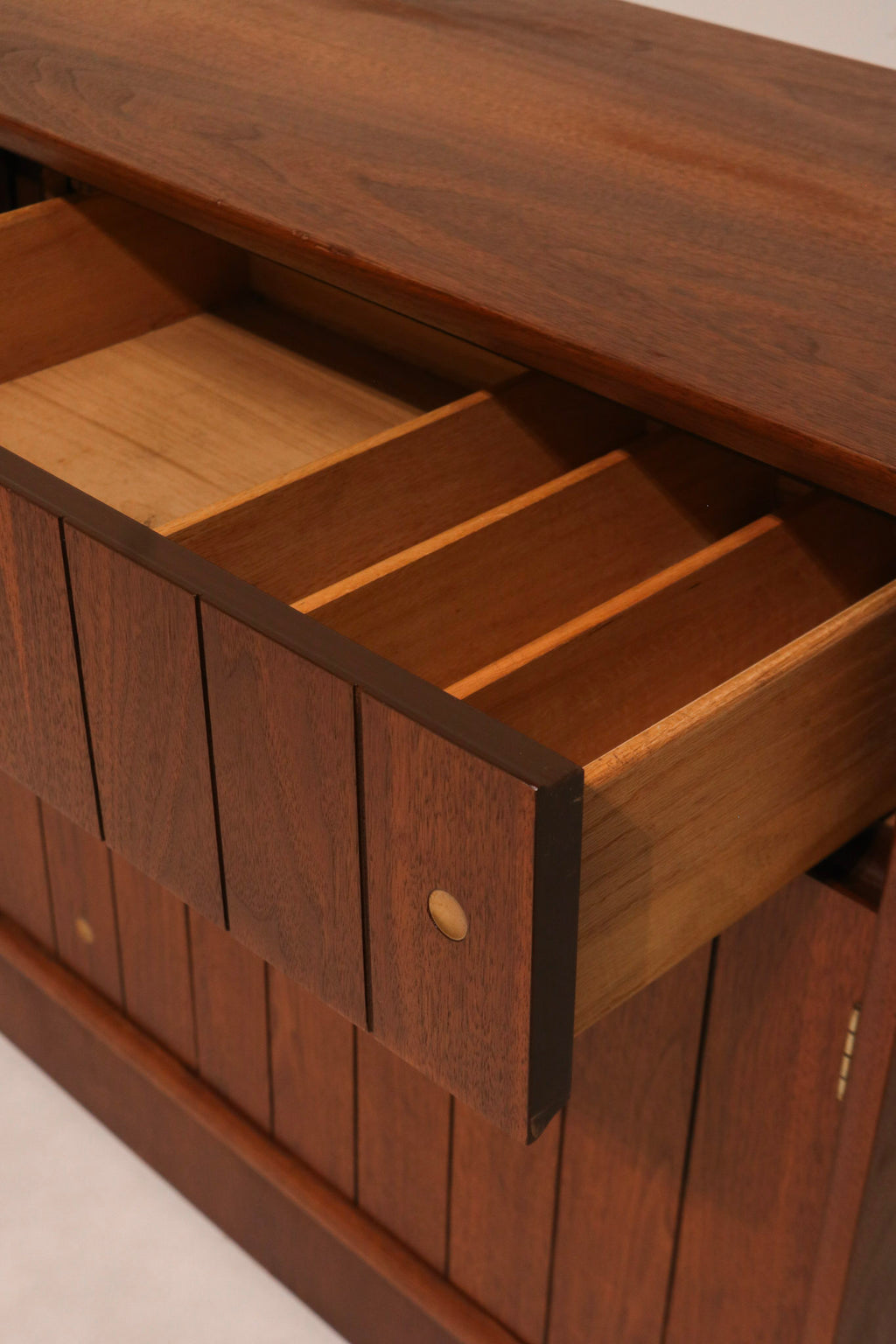 Front view showing the custom base modification replacing original legs