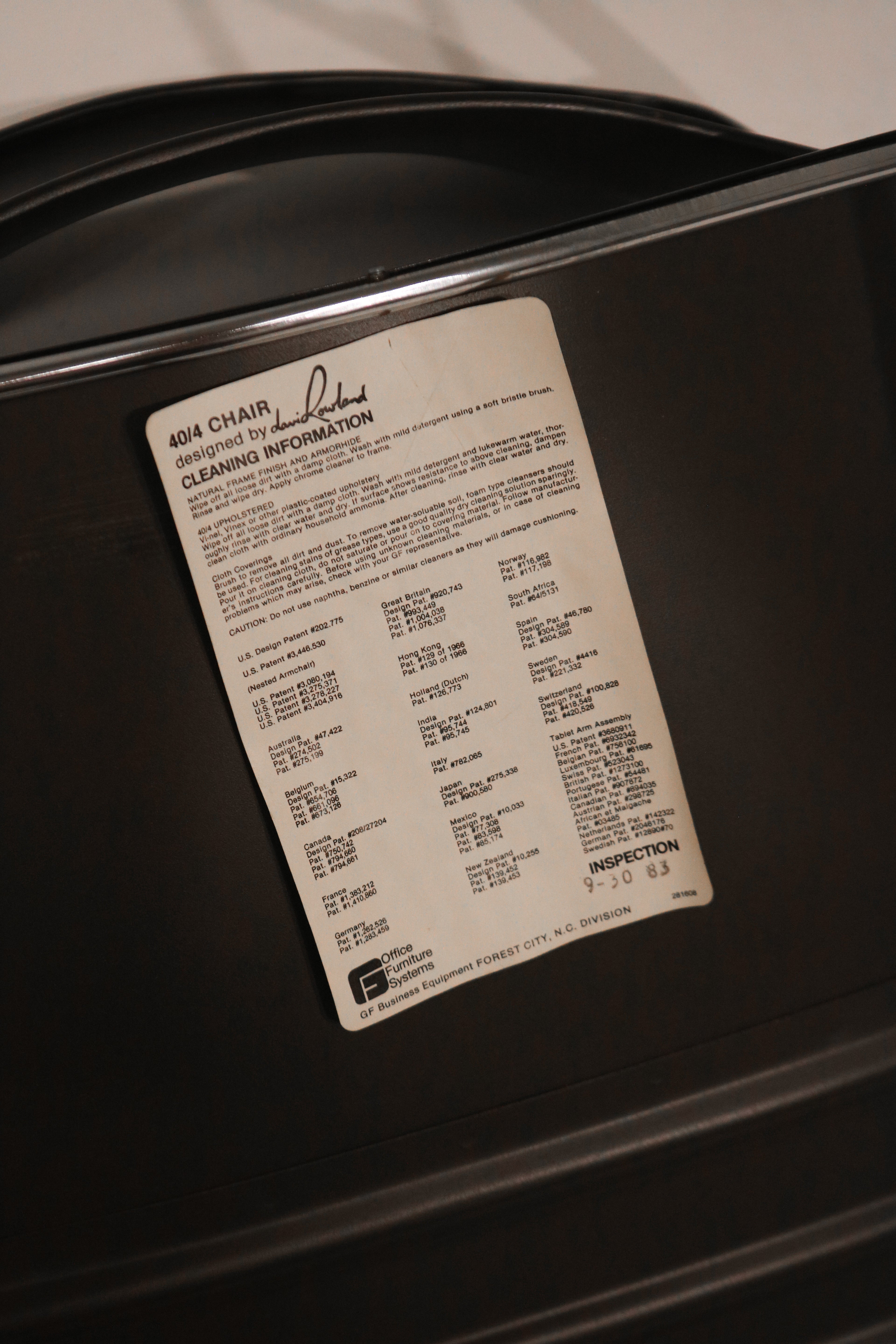 David Rowland manufacturer label on underside confirming authenticity