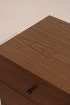 Close-up of desktop corner edge showing finish condition