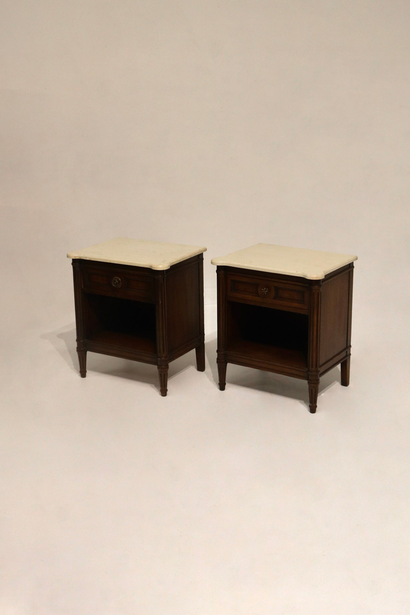 Drexel console table with marble top