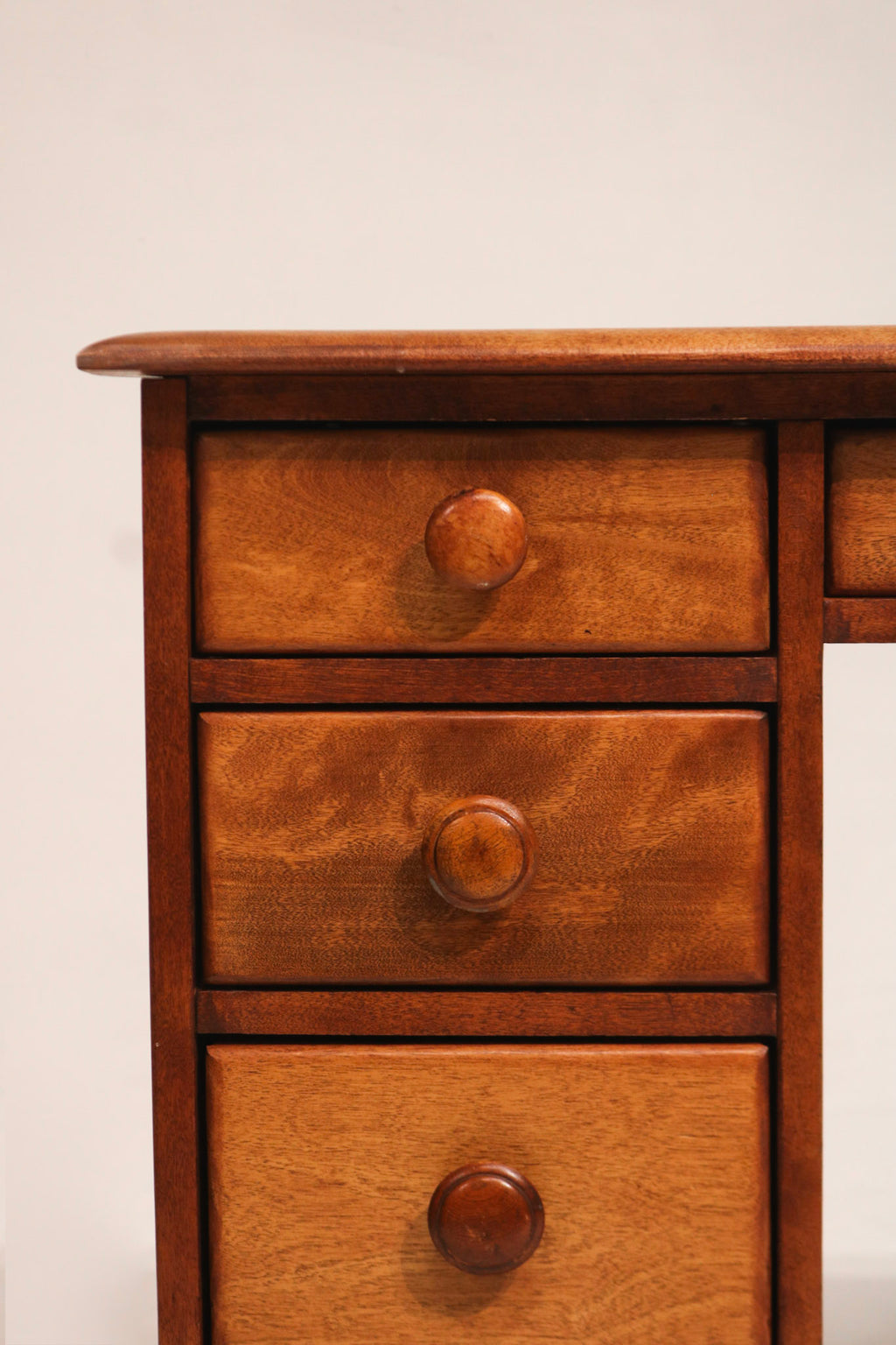 Drawer side panel with visible grain detail and 1950s construction authenticity