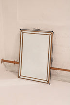 Dimensions of vintage wall mirror: 36 inches by 24 inches, shows proportions and scale for decor planning
