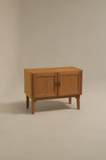 Vintage Danish oak wood piece with brass hardware