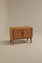 Vintage Danish oak wood piece with brass hardware