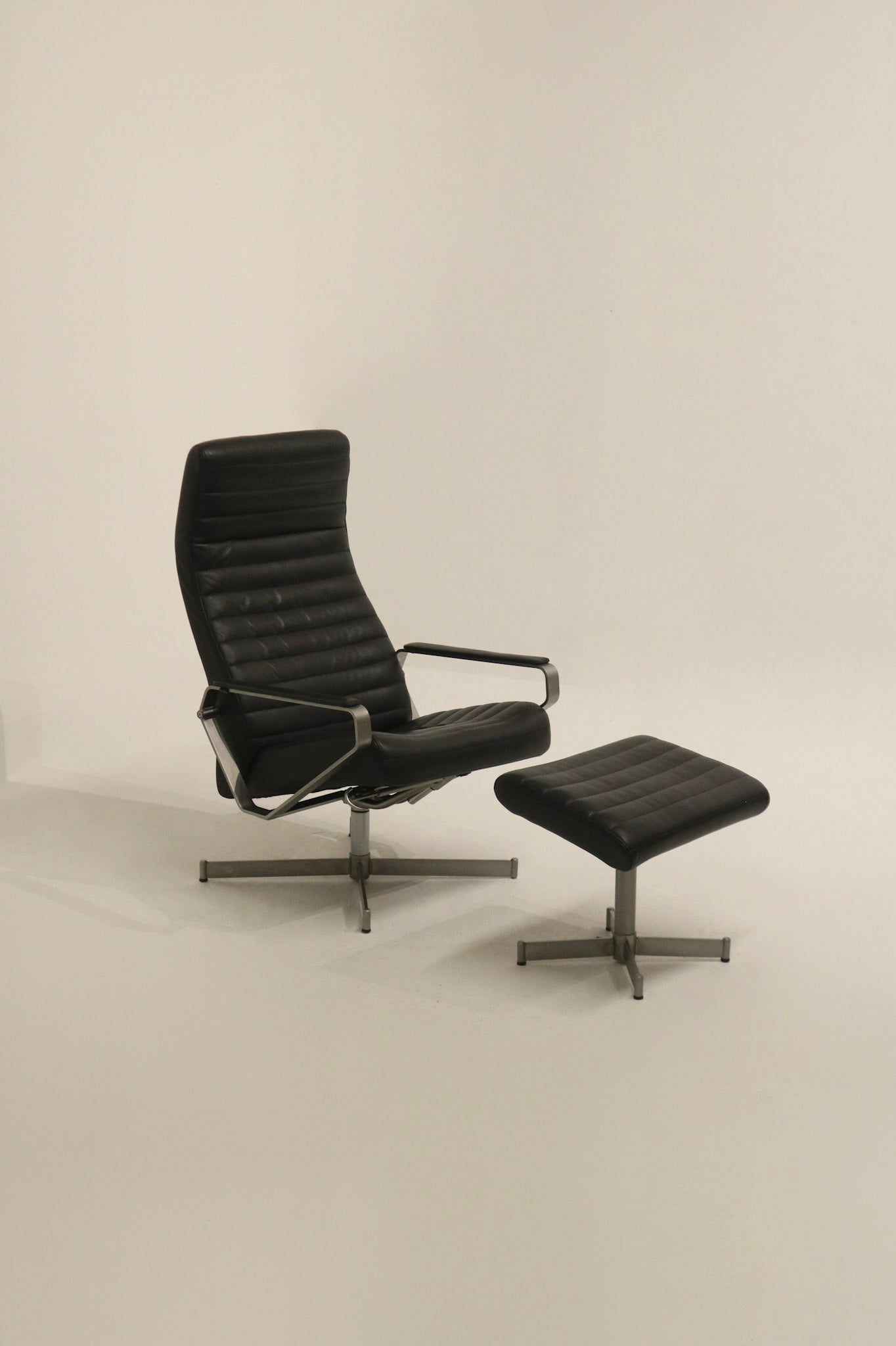 Bolia Vitesse Black Leather Chair with Chromed Iron Frame